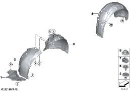 Habillage du passage de roue diagram for BMW 4 Series G26 Gran Coupé LCI 430dX