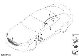 Εξωτ.διακοσμ.καλύμμ./διακοσμητ.σχάρα diagram for BMW 8 Series G16 Gran Coupé 840dX