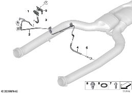 PETROL PARTICUL.FILTER SENS./MOUNT.PARTS diagram for BMW 5 Series G30 LCI M550iX