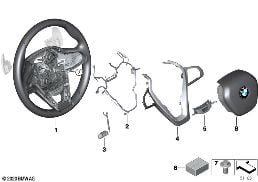 SPORTS ST. WHEEL AIRBAG MULTIF./PADDLES diagram for BMW 3 Series G20 Sedan 320d