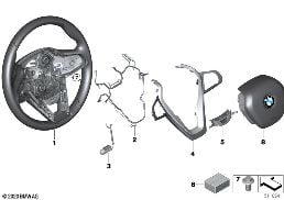 AIRBAG SPORTS STEERING WHEEL MULTIFUNCT. diagram for BMW 3 Series G20 Sedan 320d
