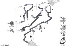 COOLANT HOSES FOR AUXILIARY HEATER diagram for BMW X4 G02 30dX