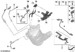 Dieselroetfiltersensoren/aanbouwdelen diagram for BMW 5 Series G30 520d