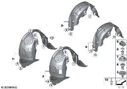 Obudowa wnęki koła diagram for BMW MINI F56 One