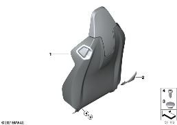 FRONT SEAT, BACKREST TRIM, REAR PANEL diagram for BMW 3 Series G80 M3 LCI M3 Competition