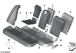 SEAT, REAR, UPHOLSTERY AND COVER diagram for BMW 3 Series G80 M3 LCI M3 Competition