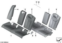SEAT REAR, UPHOLSTERY & COVER BASE SEAT