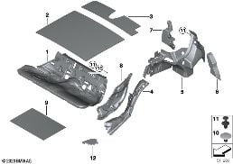 SOUND INSULATING REAR diagram for BMW 3 Series F31 328i