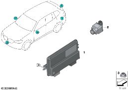 Kamera Surround View /park.asistent Plus diagram for BMW iX3 G08 BEV iX3