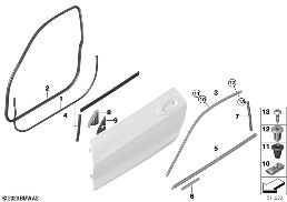 TRIM AND SEALS FOR DOOR, FRONT diagram for BMW 4 Series G22 Coupé LCI M440dX