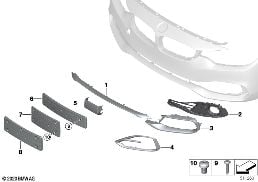 TRIM, DECOR ELEMENTS, FRONT diagram for BMW 4 Series F32 LCI 420d