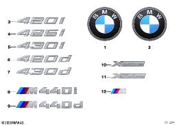 Emblemas / inscriptiones diagram for BMW 4 Series G23 Convertible M440iX
