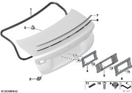 TRUNK LID, MOUNTING PARTS diagram for BMW 4 Series G22 Coupé M440dX