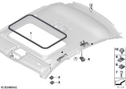 Piezas de montaje del interior del techo diagram for BMW 4 Series F36 Gran Coupé LCI 440i