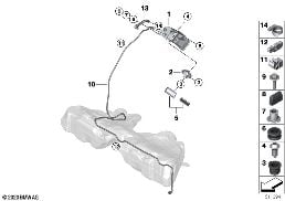 Filtr s akt. uhlím/odvětr. paliv. nádrže diagram for BMW 5 Series F10 530i