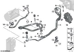 Трубопроводы хладагента diagram for BMW 5 Series G38 LCI 535Le