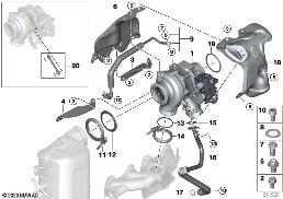 Abgasturbolader mit Schmierung diagram for BMW 2 Series F45 Active Tourer 218d