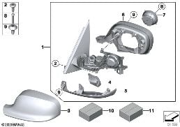 Buitenspiegels diagram for BMW X3 F25 28iX