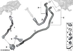 COOLING WATER HOSES diagram for BMW 4 Series G26 Gran Coupé 430dX