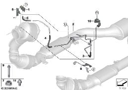 Ottopartikelfiltersensorik/Anbauteile diagram for BMW X5 M F95 X5 M