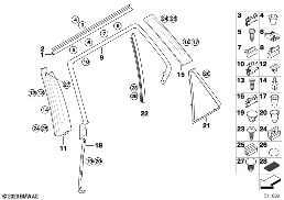 TRIM AND SEALS FOR DOOR, REAR diagram for BMW X5 E53 4.4i