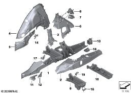 REAR WHEELHOUSE/FLOOR PARTS diagram for BMW X4 G02 30dX