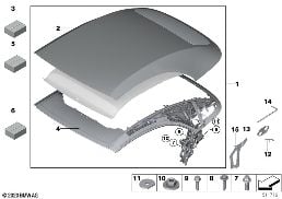 Capote complète diagram for BMW 4 Series G23 Cabriolet LCI M440iX