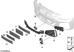 Revestimiento M embellecedores del. diagram for BMW 4 Series G23 Convertible M440iX