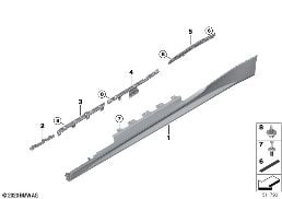 Moldura M faldón / arco de rueda diagram for BMW 4 Series G23 Convertible M440iX
