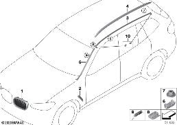 EXTERIOR TRIM / GRILL diagram for BMW X3 G01 30i