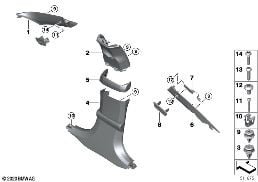TRIM PANEL A- / B- / C-COLUMN diagram for BMW 8 Series F93 M8 Gran Coupe M8