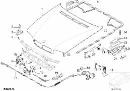 Volet avant - Pieces de montage diagram for BMW 7 Series E38 735iL