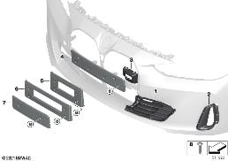 Garniture éléments enjoliveurs avant diagram for BMW 4 Series G26 Gran Coupé LCI 430dX