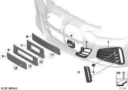 Eléments enjoliv. habillage M avant diagram for BMW 4 Series G26 Gran Coupé LCI 430dX