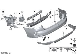 Garniture arrière diagram for BMW 4 Series G26 Gran Coupé LCI 430dX