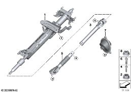 Colonne direction regl.man./Pces.montage diagram for BMW 3 Series G80 M3 LCI M3