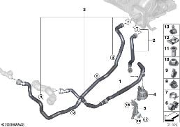 COOLING WATER HOSES diagram for BMW 4 Series G82 M4 Coupé M4