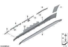 M COVER FOR ROCKER PANEL / WHEEL ARCH diagram for BMW 4 Series G82 M4 Coupé M4