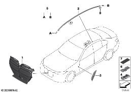 EXTERIOR TRIM / GRILL diagram for BMW 3 Series G80 M3 M3 Competition