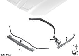 HOOD SEALS diagram for BMW 3 Series G80 M3 LCI M3