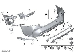 M TRIM, REAR diagram for BMW 3 Series G80 M3 M3 Competition