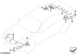 Σύστημα ελέγχου στάθμευσης (PDC) diagram for BMW 5 Series E60 LCI 523Li