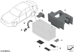 ORIGINAL BMW BATTERY ADD-ON PARTS diagram for BMW 3 Series G80 M3 LCI M3 Competition