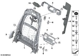 Estrutura do encosto do banco dianteiro diagram for BMW Rolls-Royce Cullinan RR31 Cullinan