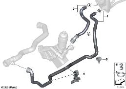 ท่อน้ำหล่อเย็น diagram for BMW X3 G01 LCI 20dX