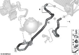 Tuyaux d'eau de refroidissement diagram for BMW X3 G01 30iX