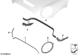 HOOD SEALS diagram for BMW MINI Cabrio F57 LCI JCW