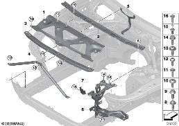 Panneau avant diagram for BMW 6 Series G32 GT 630i