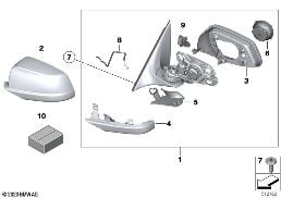 OUTSIDE MIRROR diagram for BMW 6 Series F12 650iX