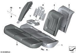 Sedad.zad.čalounění a potah zákl.sedadlo diagram for BMW 5 Series G38 LCI 535Le